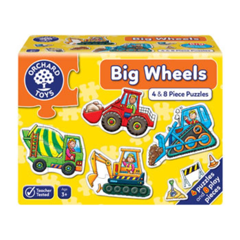Orchard Toys – Big Wheels 4 x 8pc Puzzles