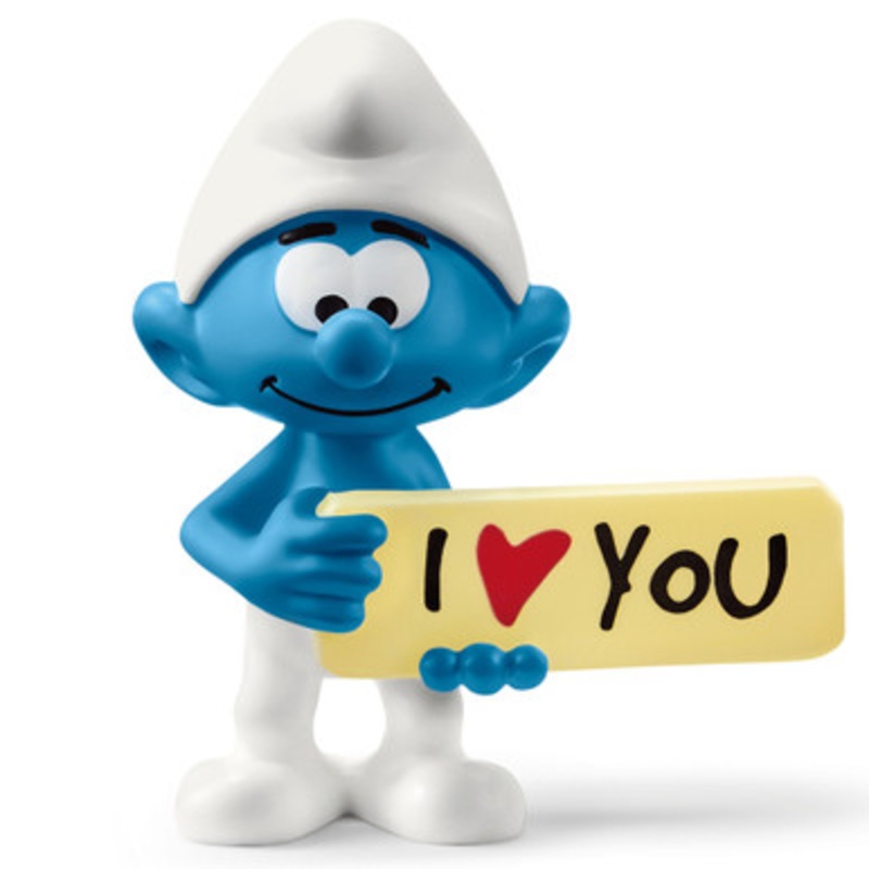 Schleich Smurfs – Smurf with ‘I Love You’ Sign | 20823