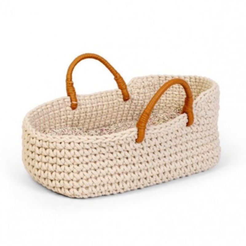 Astrup Doll Knitted Basket and Bedding Set, 35-40 cm