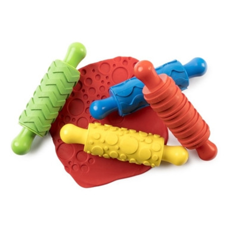 Educational Colours – Rubber Patterned Rolling Pins Set of 4