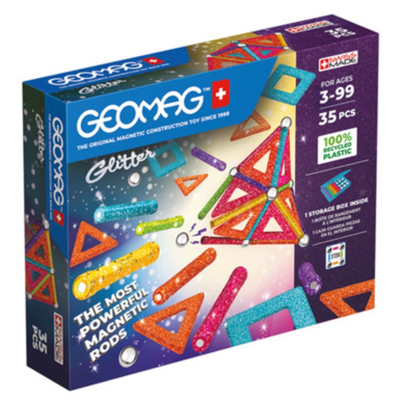 Geomag – Glitter Panels Recycled 35pc