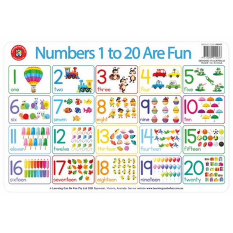 Numbers 1-20 Are Fun Placemat