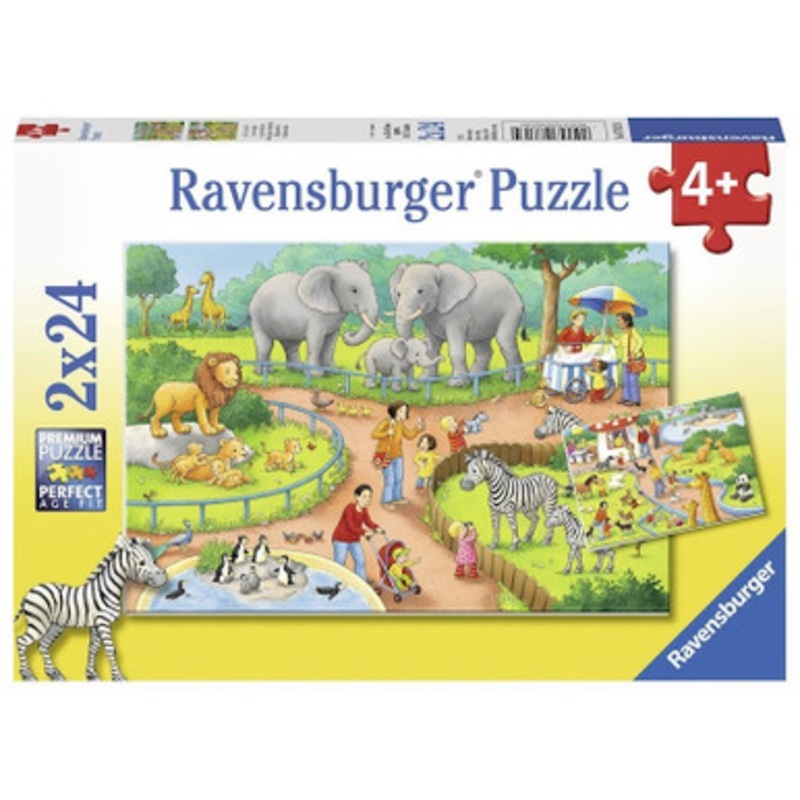 Ravensburger 2x24pc – A Day At The Zoo Puzzle