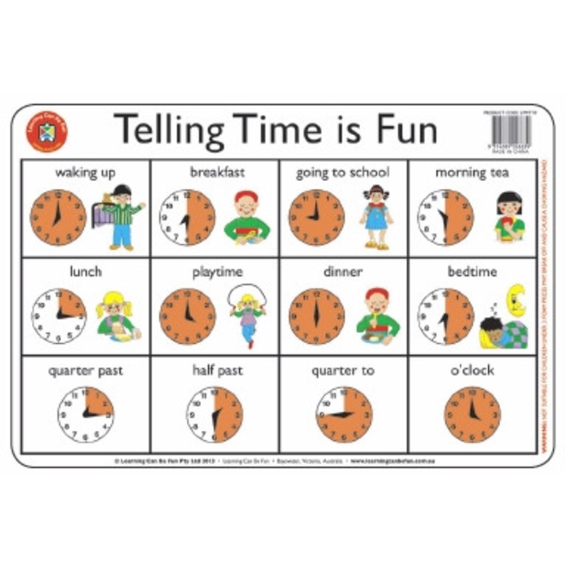 Telling The Time Placemat