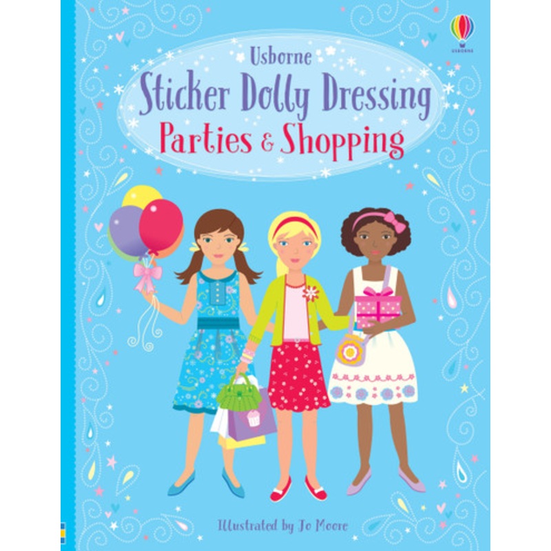 Usborne – Sticker Dolly Dressing –  Parties & Shopping (Blue)