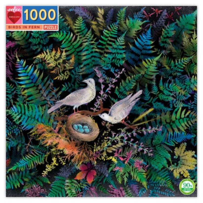 eeBoo 1000pc – Birds in Fern Puzzle