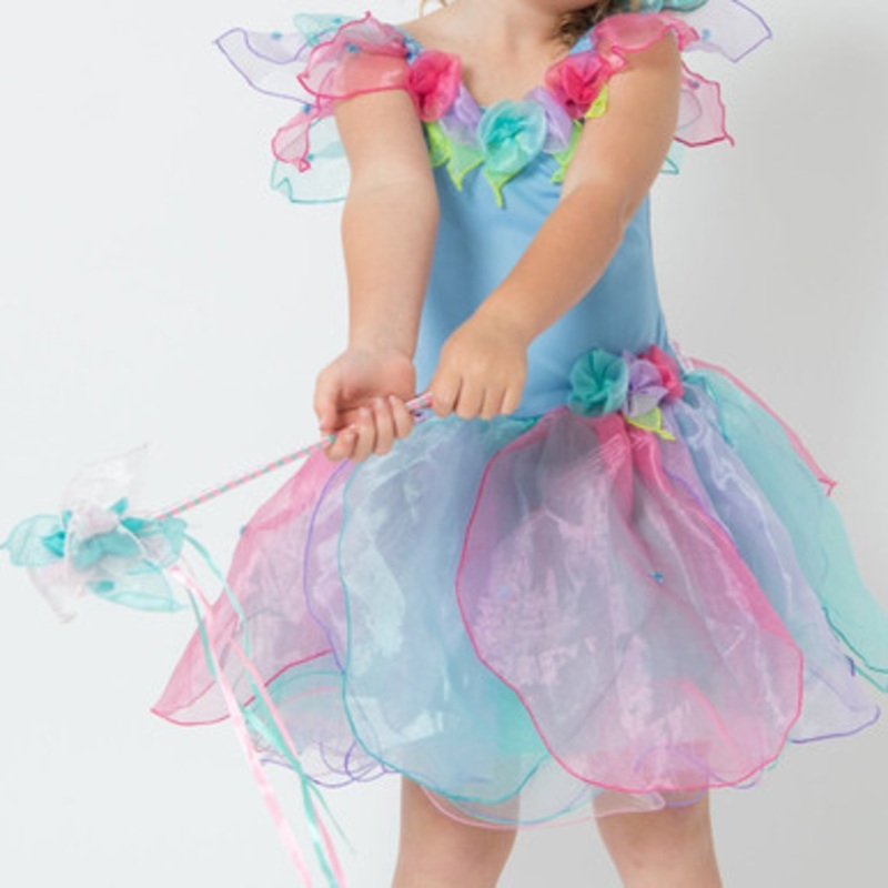 Fairy Girls – Wish Fairy Dress with Wand – Light Blue