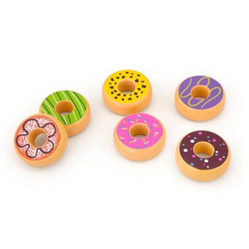 Viga Toys Play Food – Wooden Donuts Play Set 6pc